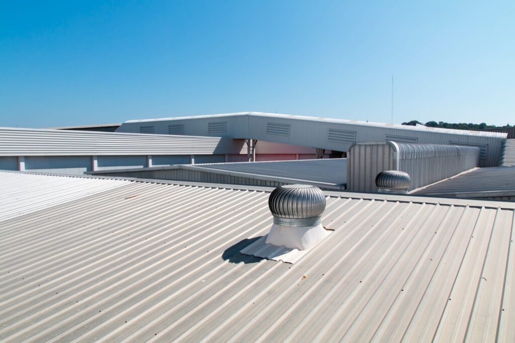 Fresh new commercial roof for business after wind damage